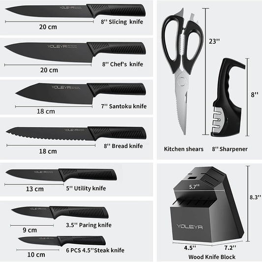15-Piece: Non-Stick Coating Kitchen Knife Set DailySale