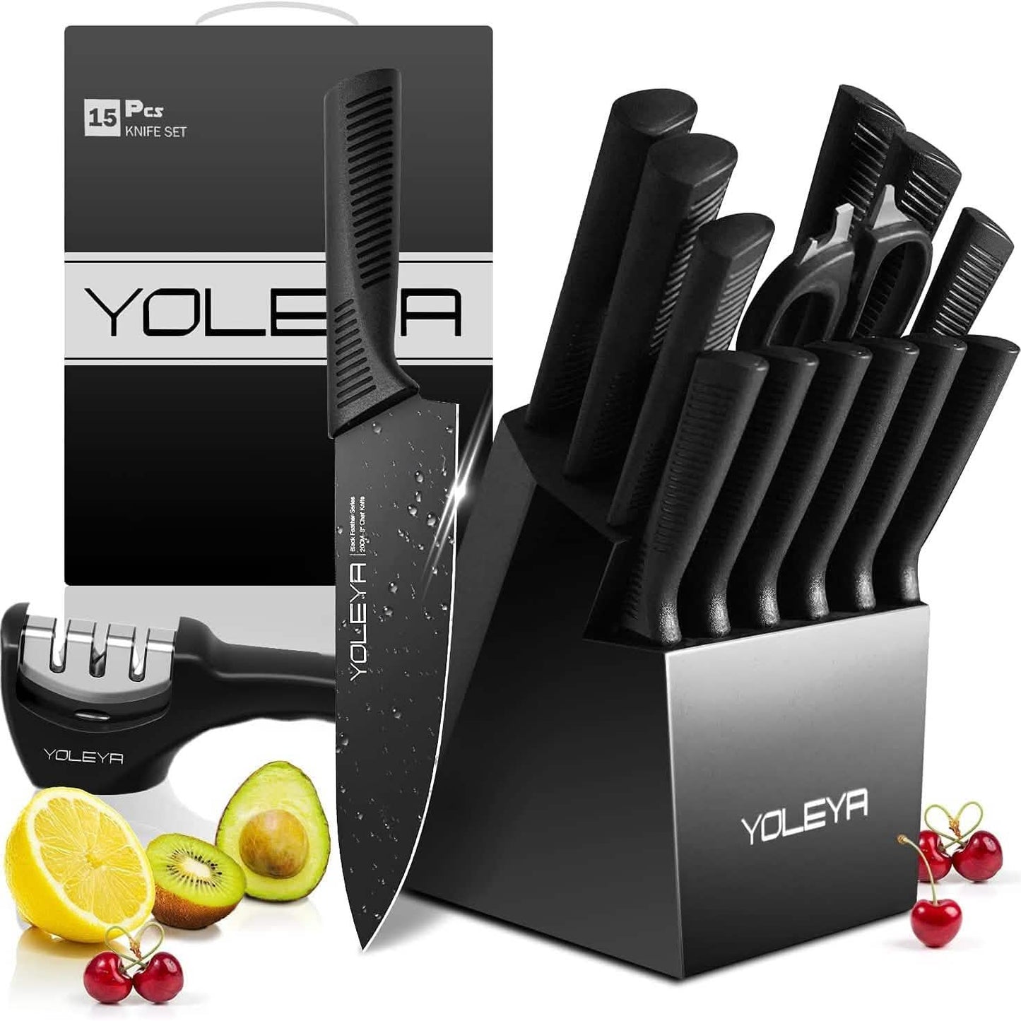 15-Piece: Non-Stick Coating Kitchen Knife Set DailySale