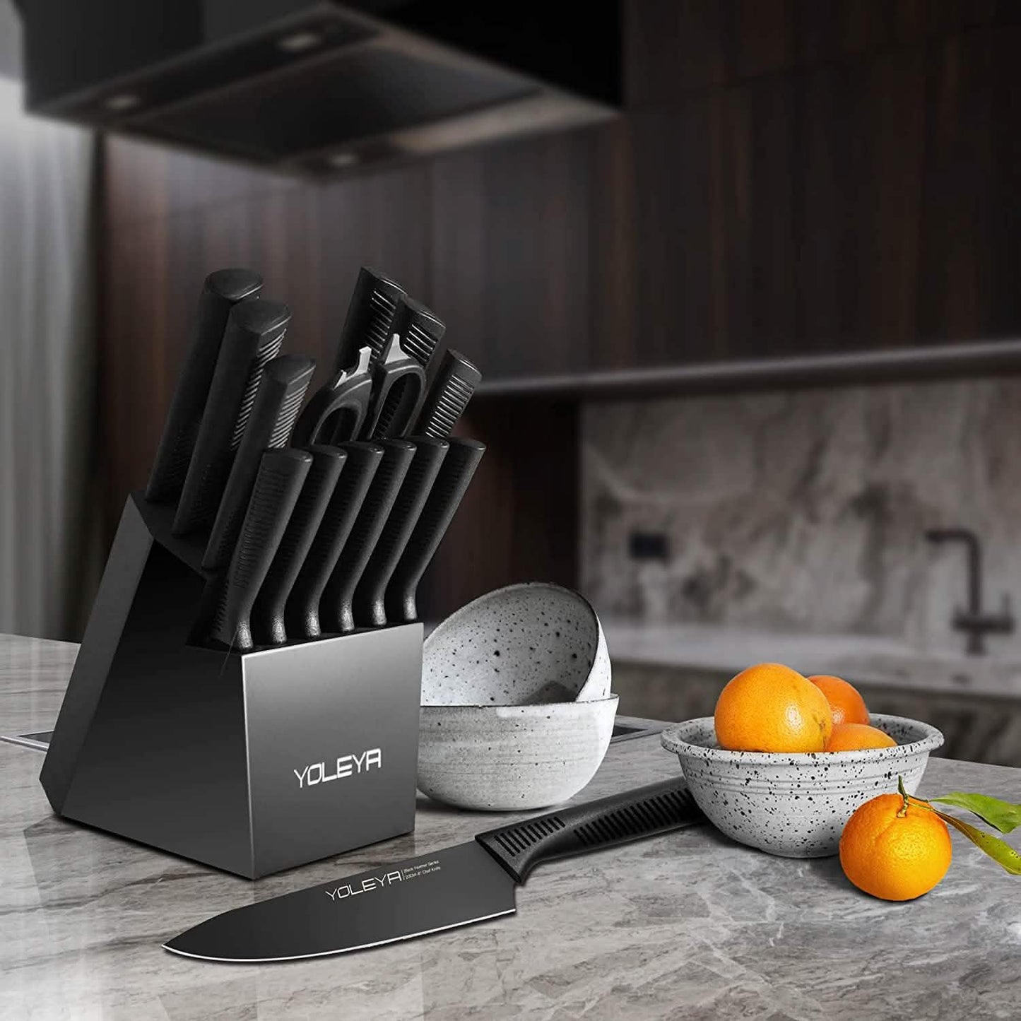 15-Piece: Non-Stick Coating Kitchen Knife Set DailySale