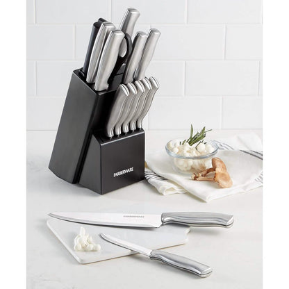 15-Piece Set: FarberWare Kitchen Knife & Shears Cutlery Set DailySale