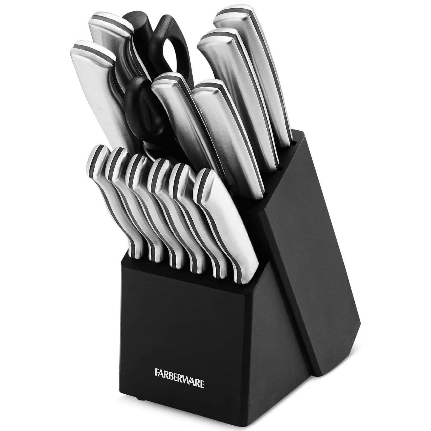 15-Piece Set: FarberWare Kitchen Knife & Shears Cutlery Set DailySale