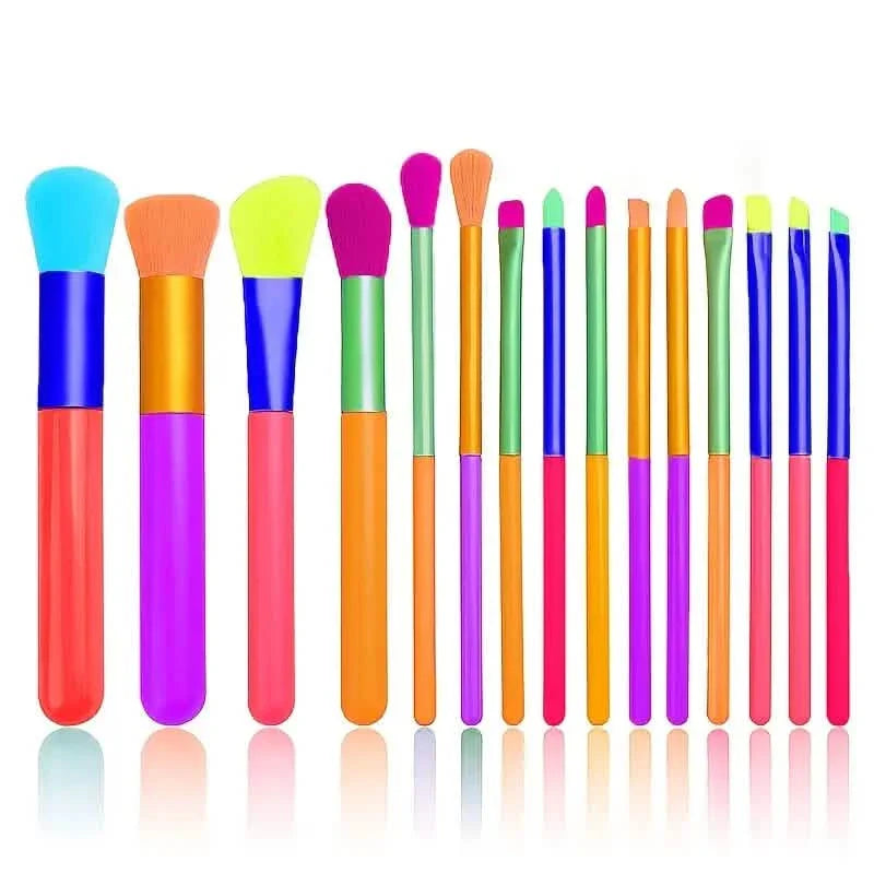 15-Pieces: Rainbow Color High Quality Makeup Brush Set DailySale