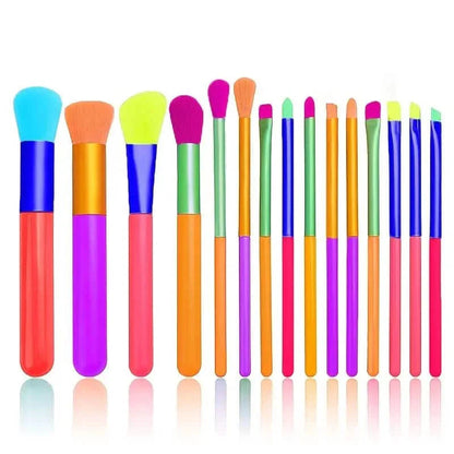 15-Pieces: Rainbow Color High Quality Makeup Brush Set DailySale