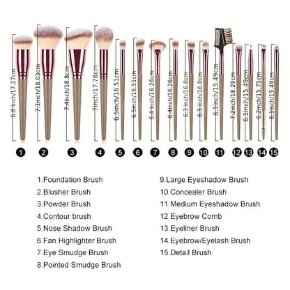 15-Pieces Set: Professional Makeup Brush DailySale