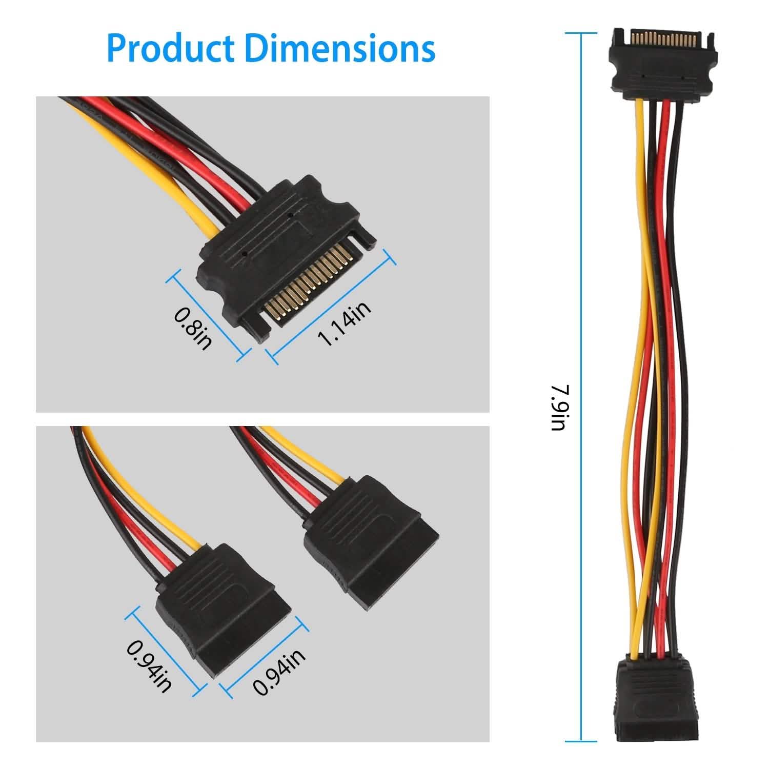 15 Pin Y Splitter Cable Adapter DailySale
