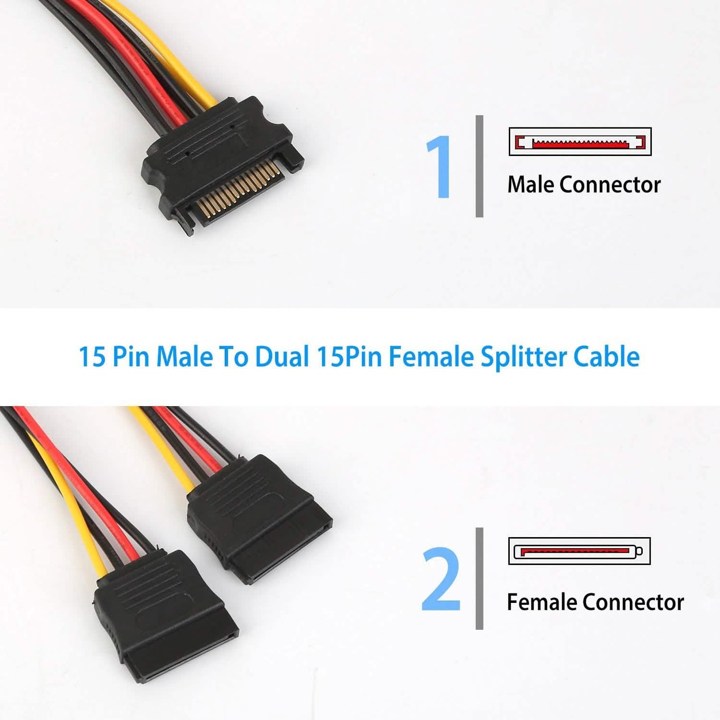 15 Pin Y Splitter Cable Adapter DailySale
