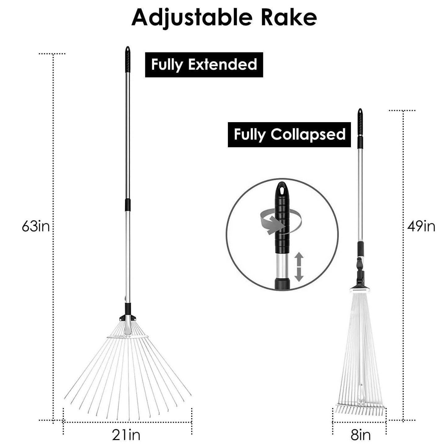 15-Teeth Expanding Stainless Steel Rake DailySale
