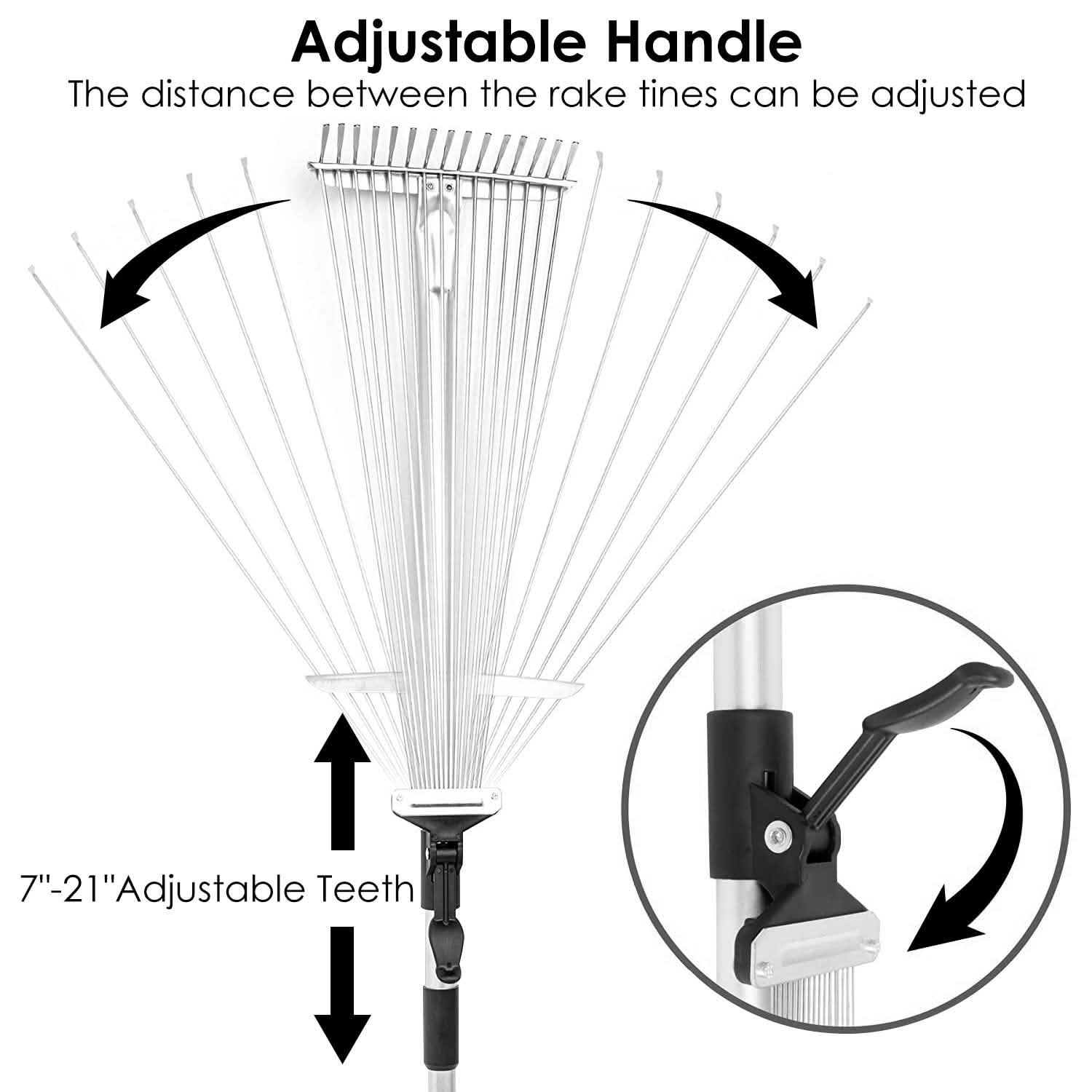 15-Teeth Expanding Stainless Steel Rake DailySale