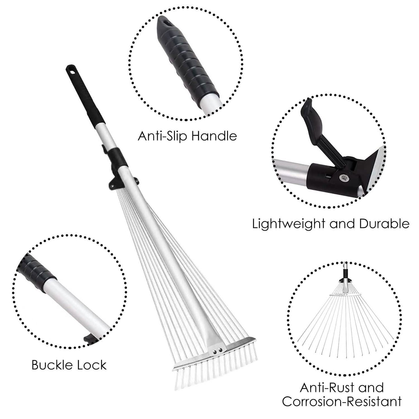 15-Teeth Expanding Stainless Steel Rake DailySale