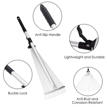 15-Teeth Expanding Stainless Steel Rake DailySale