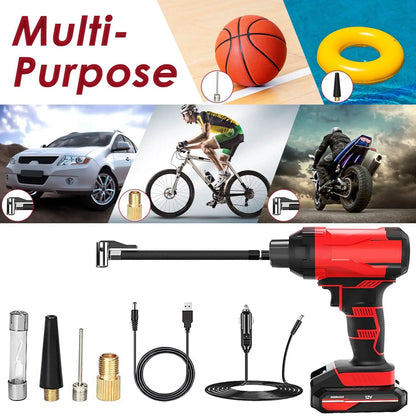 150 PSI 12V Portable Cordless Tire Pump 6000mAh Rechargeable with LED Light DailySale