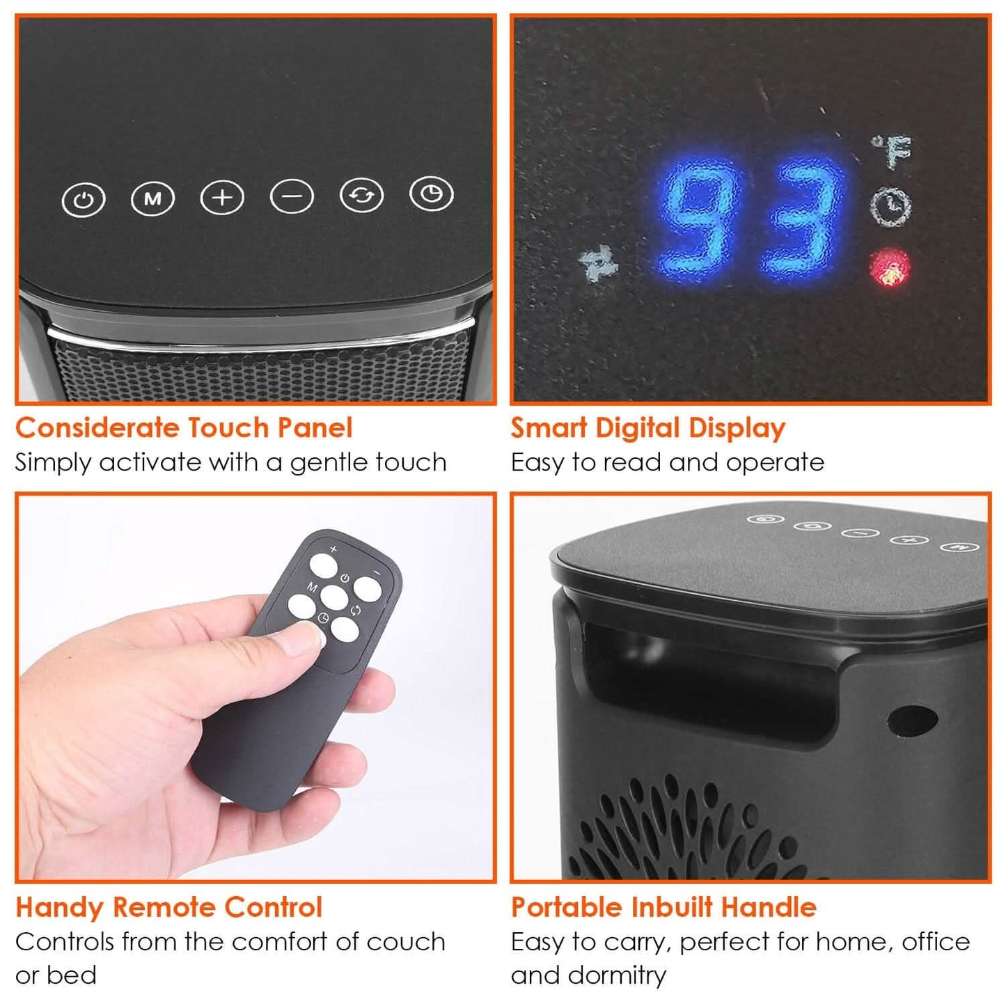 1500W Electric Space Heater Ceramic Heater Fan with 3 Modes Remote Control Digital Display DailySale