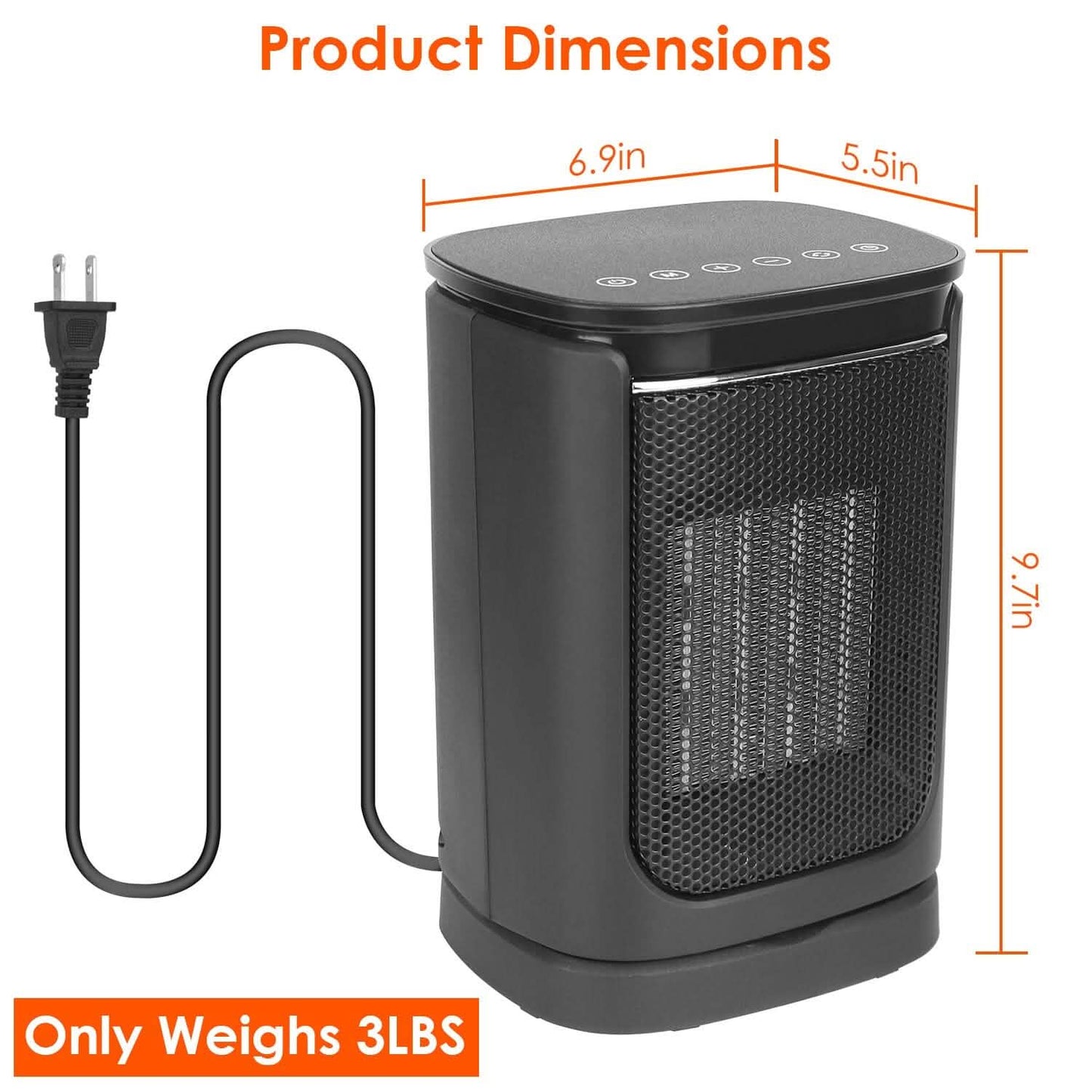 1500W Electric Space Heater Ceramic Heater Fan with 3 Modes Remote Control Digital Display DailySale