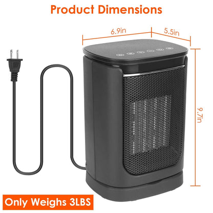 1500W Electric Space Heater Ceramic Heater Fan with 3 Modes Remote Control Digital Display DailySale