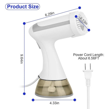 1500W Garment Steamer Portable Handheld Fabric Steamer with Lint Brush Removable 350ml Water Tank DailySale