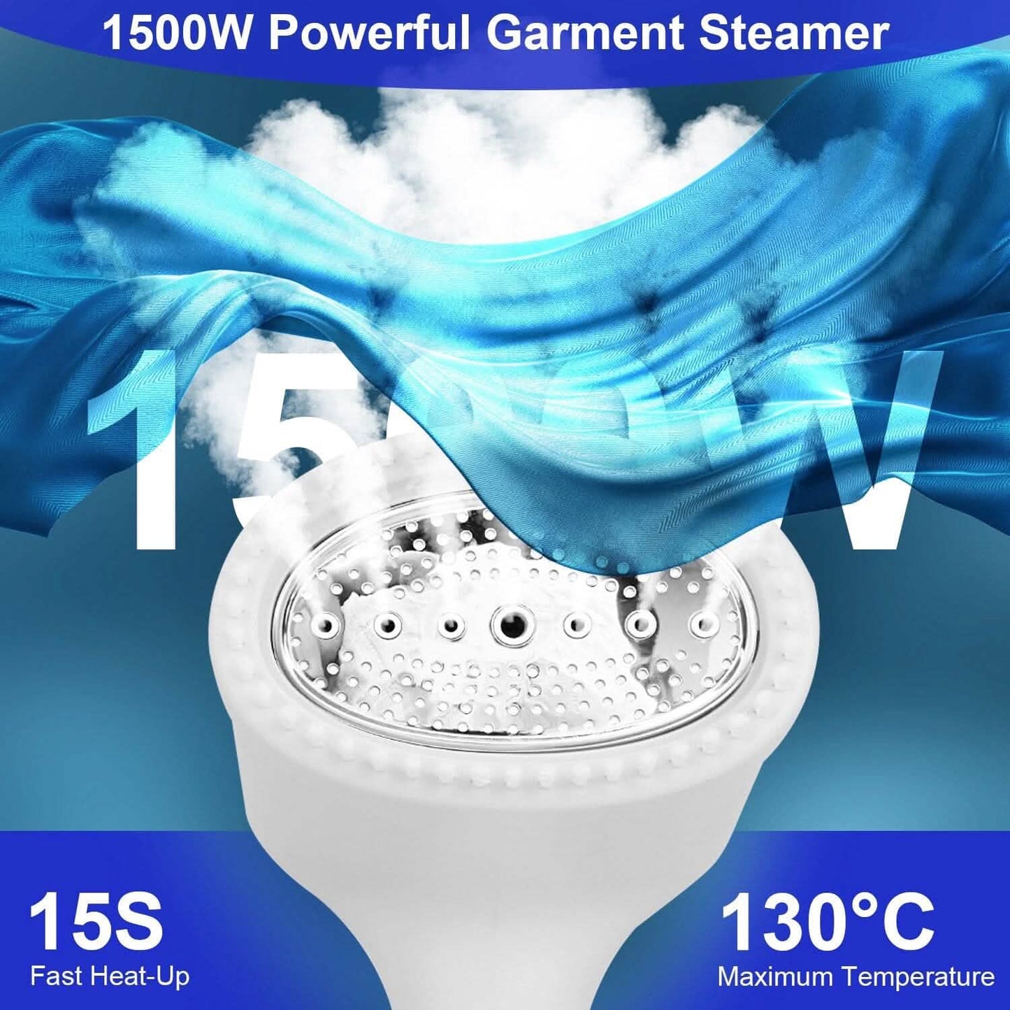 1500W Garment Steamer Portable Handheld Fabric Steamer with Lint Brush Removable 350ml Water Tank DailySale
