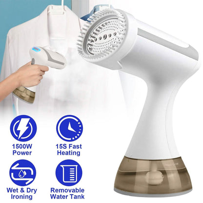 1500W Garment Steamer Portable Handheld Fabric Steamer with Lint Brush Removable 350ml Water Tank DailySale