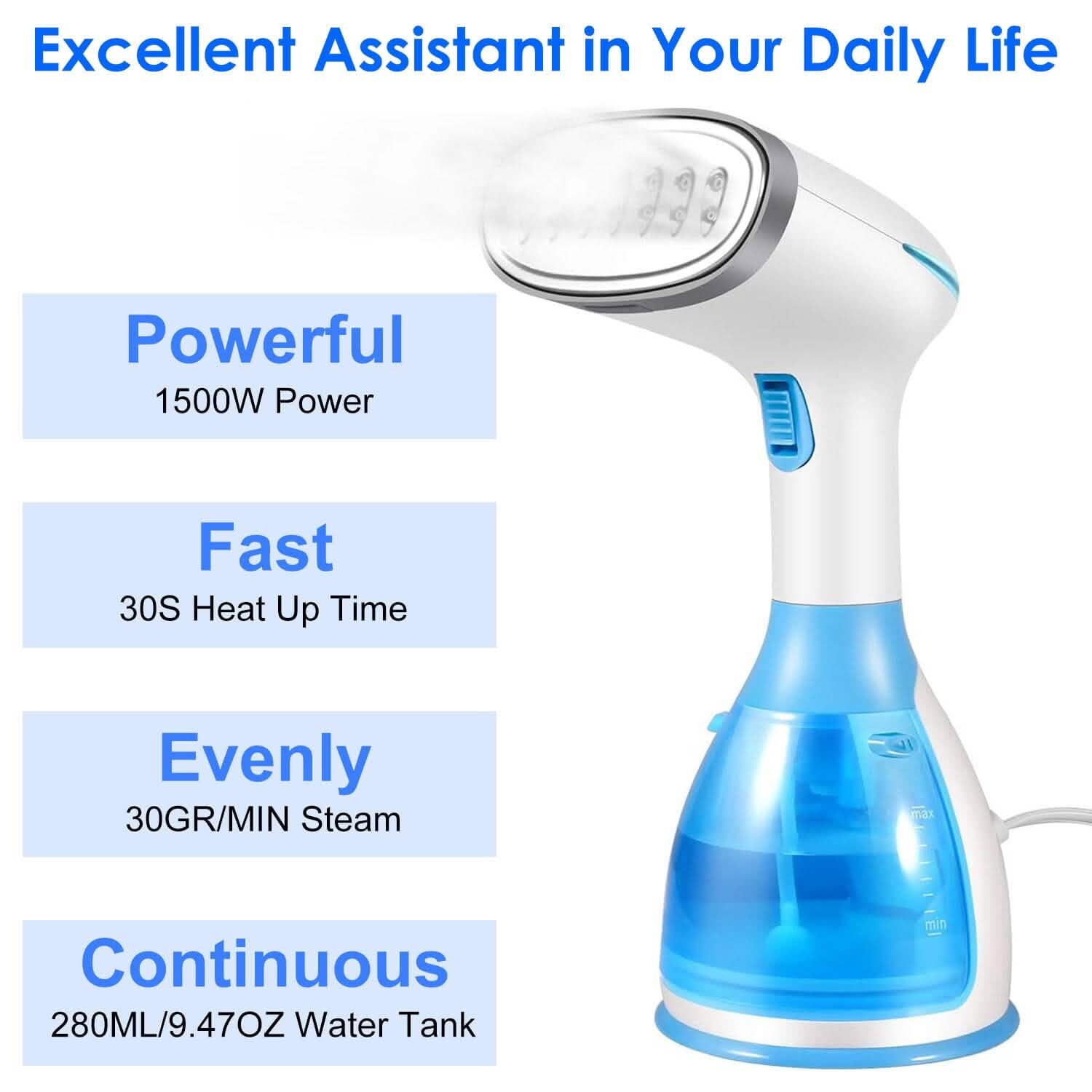 1500W Portable Handheld Clothes Steamer with 2 Brush DailySale