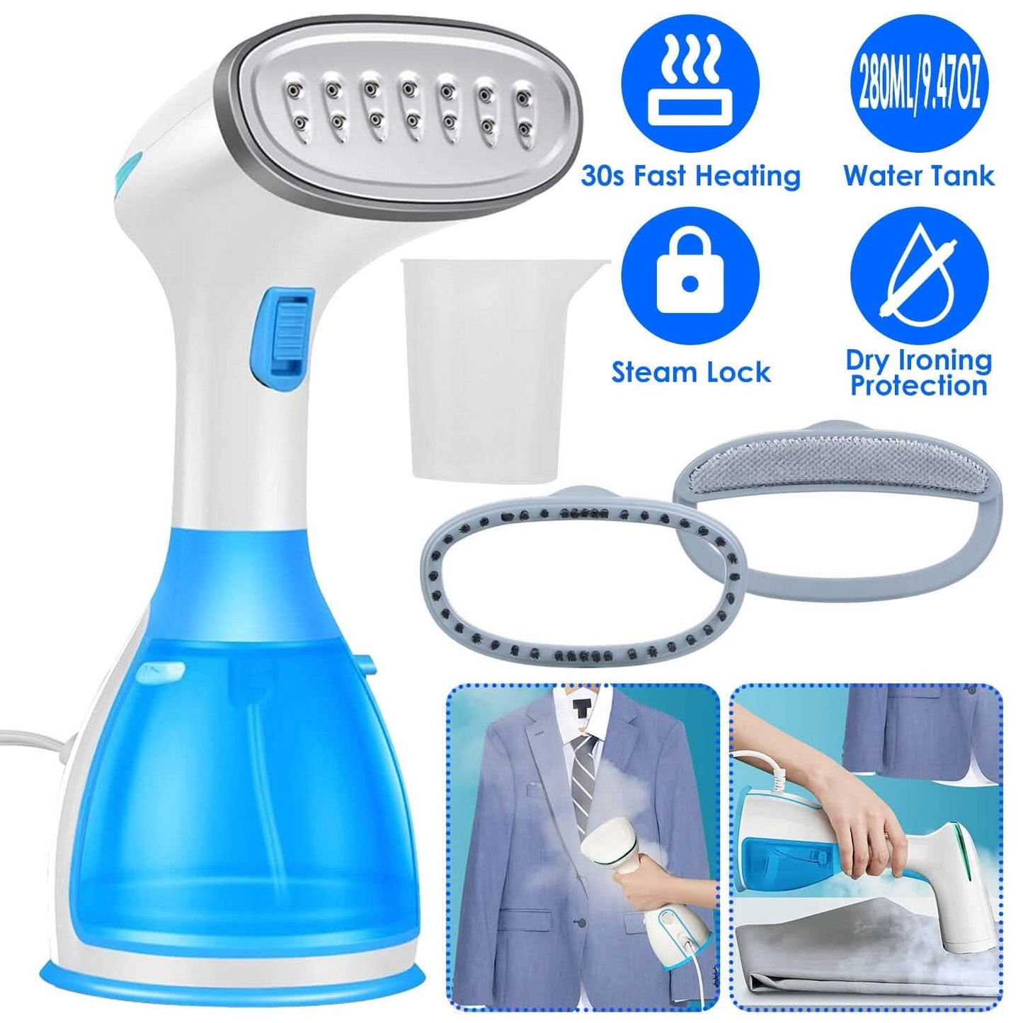 1500W Portable Handheld Clothes Steamer with 2 Brush DailySale