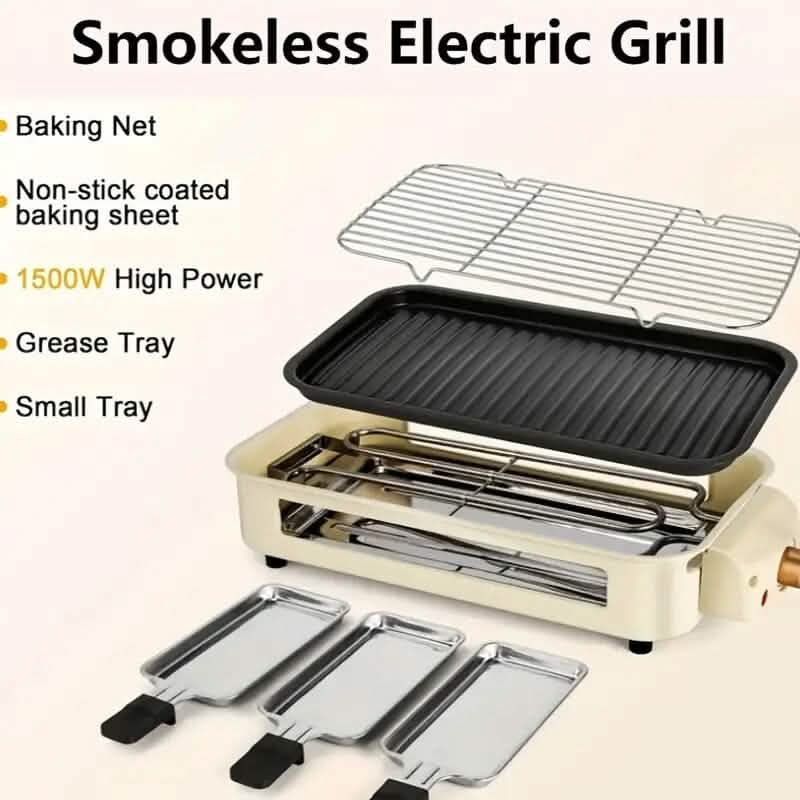1500W Smokeless Electric Indoor Grill with Removable Non-Stick Plate DailySale