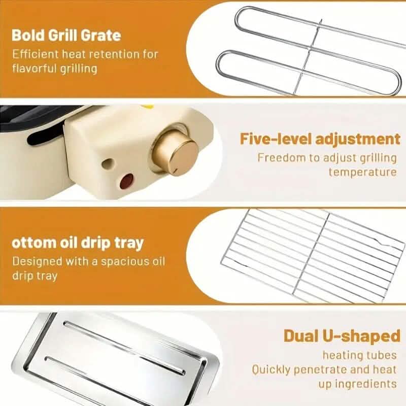1500W Smokeless Electric Indoor Grill with Removable Non-Stick Plate DailySale