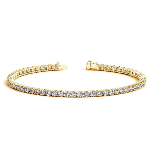 Lab Grown Round Diamond Tennis Bracelet in 14k Yellow Gold (4 cctw F/G  VS2/SI1) Bids.com