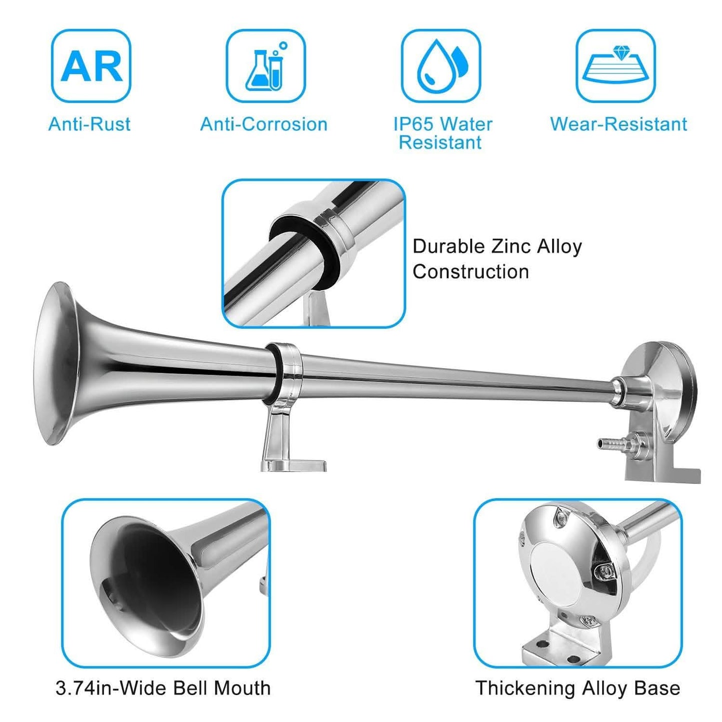 150dB Loud Single Car Trumpet 12V Electric Air Horn DailySale