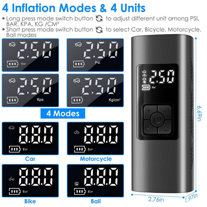 150PSI Cordless Car Tire Pump 6000mAh Rechargeable Tire Inflator DailySale