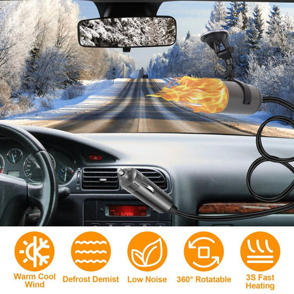 150W Portable Car Heater 2-in-1 Heating Cooling Fan Rotatable Demister Defroster DailySale