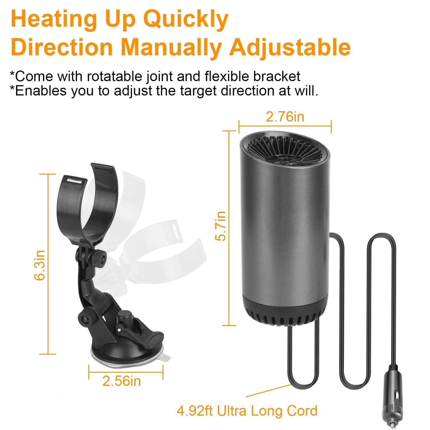 150W Portable Car Heater 2-in-1 Heating Cooling Fan Rotatable Demister Defroster DailySale