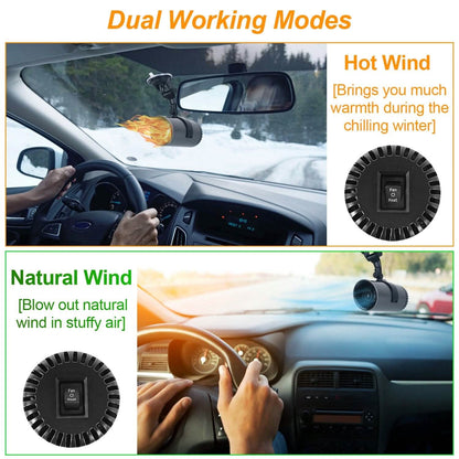 150W Portable Car Heater 2-in-1 Heating Cooling Fan Rotatable Demister Defroster DailySale
