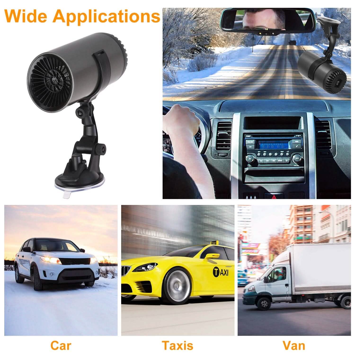 150W Portable Car Heater 2-in-1 Heating Cooling Fan Rotatable Demister Defroster DailySale