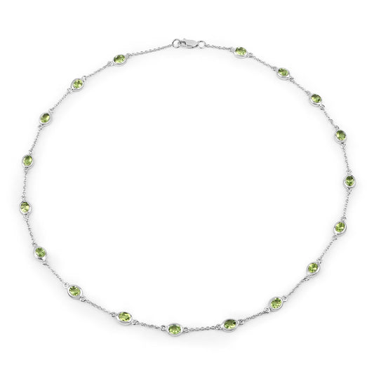 6.30 Carat Genuine Peridot .925 Sterling Silver Necklace Bids.com
