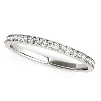 14k White Gold Prong Setting Round Diamond Wedding Band (1/5 cttw) Bids.com