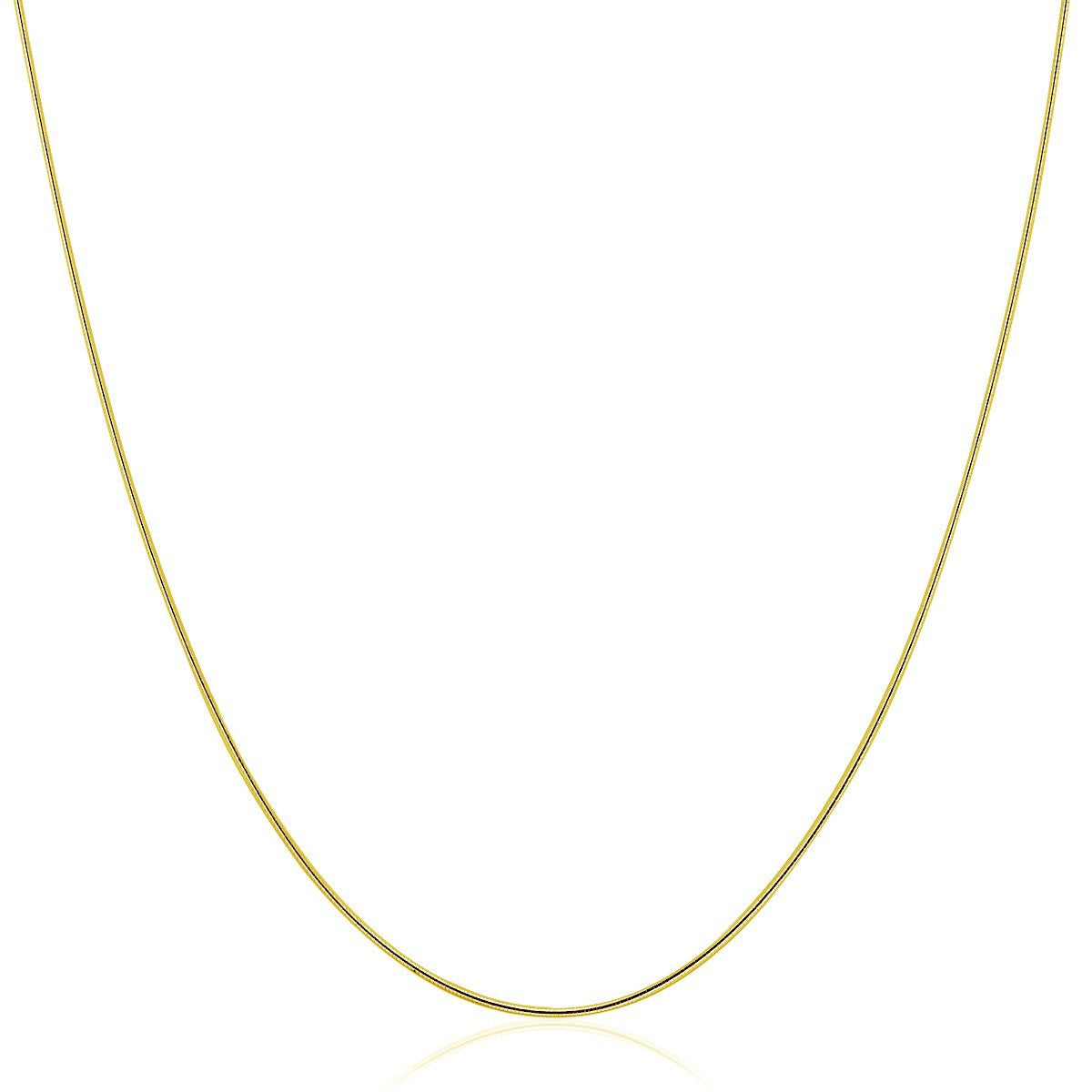 14k Yellow Gold Thin Motif Round Omega Necklace Bids.com