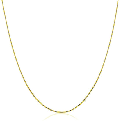 14k Yellow Gold Thin Motif Round Omega Necklace Bids.com