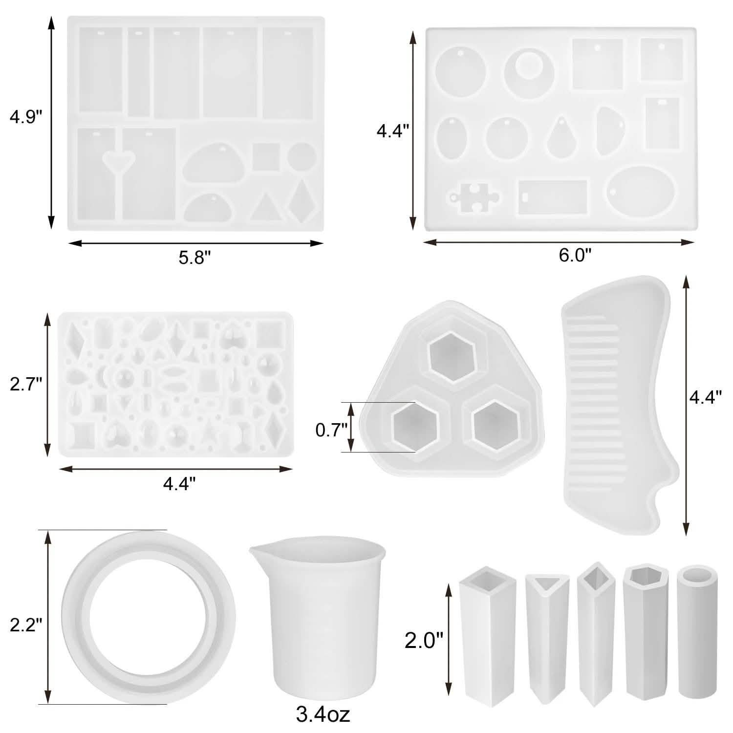 155-Piece: DIY Silicone Casting Molds Tool Jewelry Making Mould Set DailySale