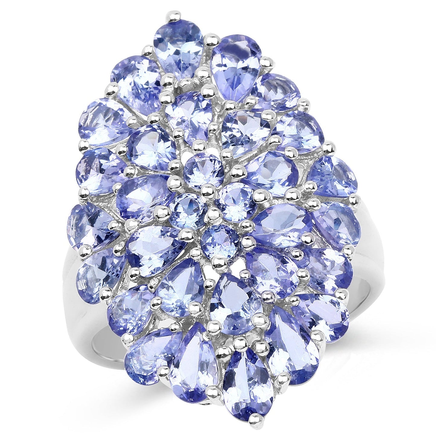 4.62 Carat Genuine Tanzanite .925 Sterling Silver Ring Bids.com