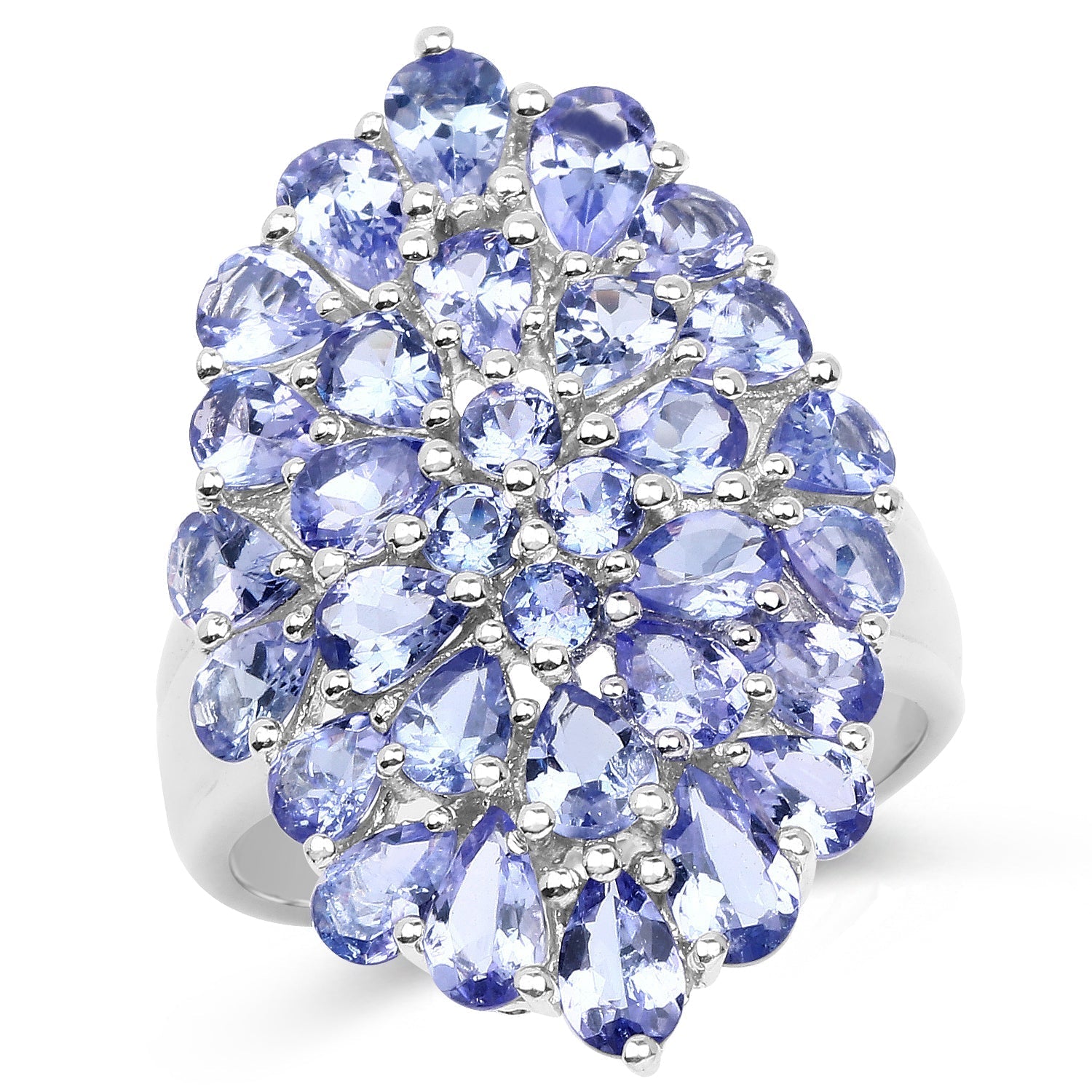 4.62 Carat Genuine Tanzanite .925 Sterling Silver Ring Bids.com
