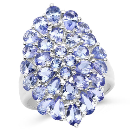 4.62 Carat Genuine Tanzanite .925 Sterling Silver Ring Bids.com
