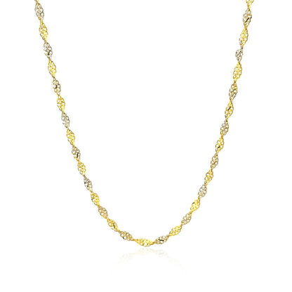 2.0mm 14k Two-Tone Gold Singapore Chain Bids.com