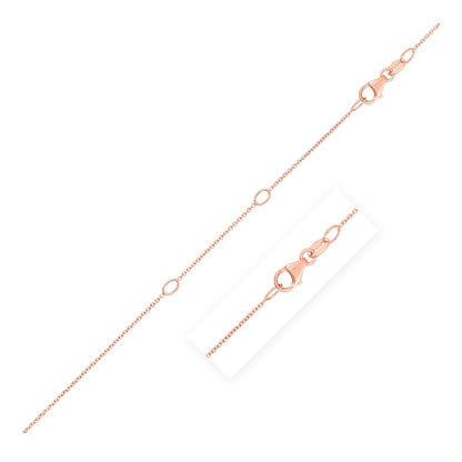 Double Extendable Cable Chain in 14k Rose Gold (1.0mm) Bids.com