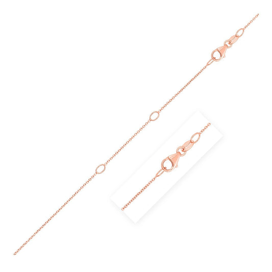Double Extendable Cable Chain in 14k Rose Gold (1.0mm) Bids.com
