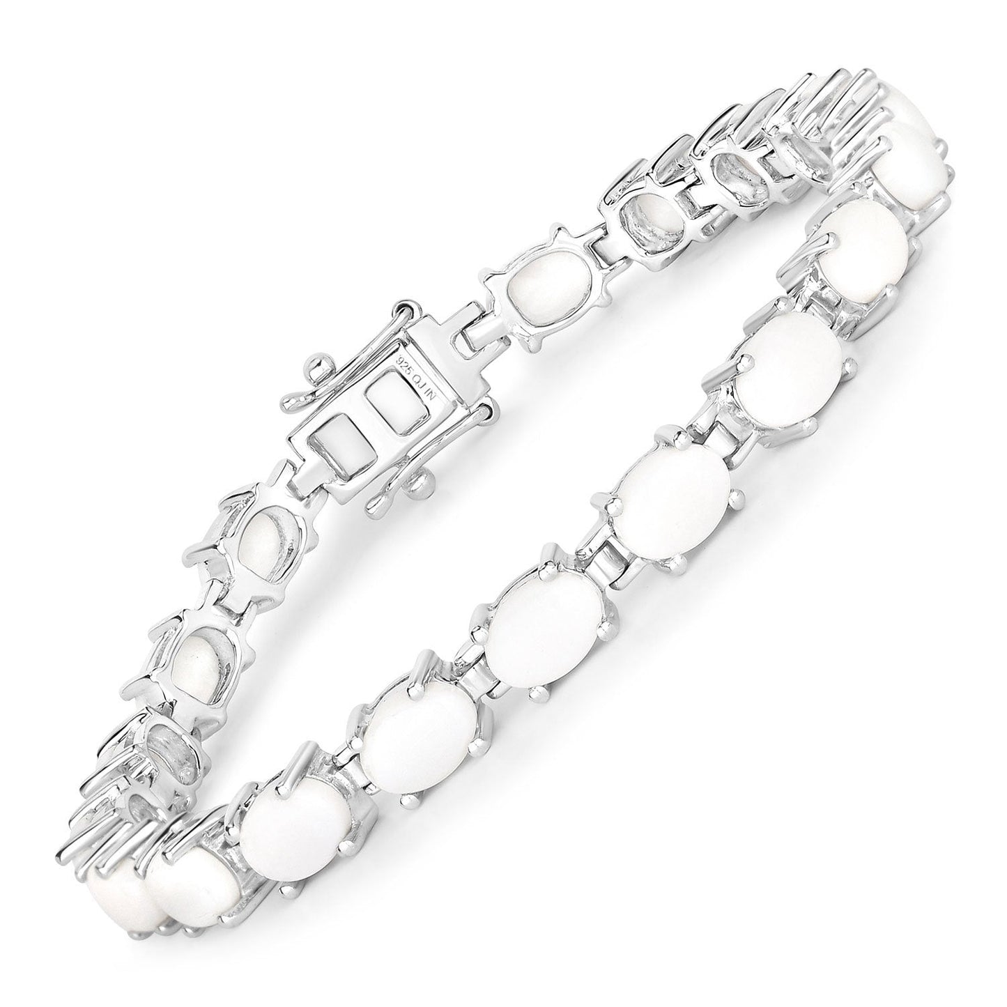 10.26 Carat Genuine Opal .925 Sterling Silver Bracelet Bids.com