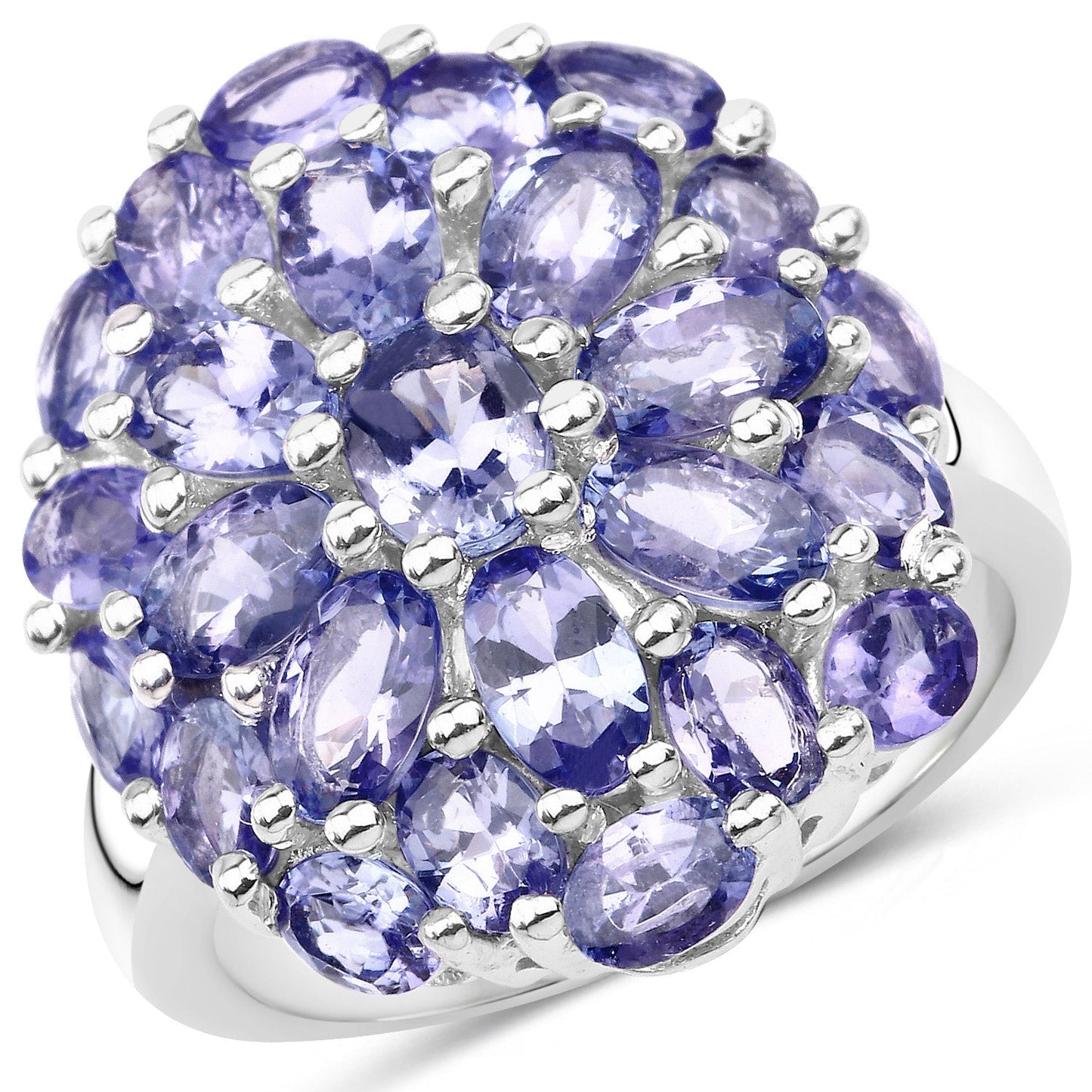 7.08 Carat Genuine Tanzanite .925 Sterling Silver Ring Bids.com