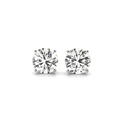 4 cttw Certified IGI Lab Grown Round Diamond Stud Earrings 14k White Gold (G/VS2) Bids.com
