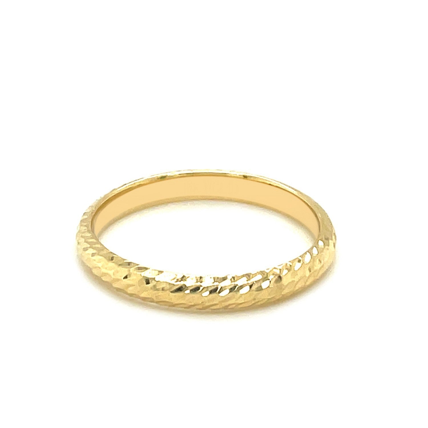 14k Yellow Gold Textured Comfort Fit Wedding Band Bids.com