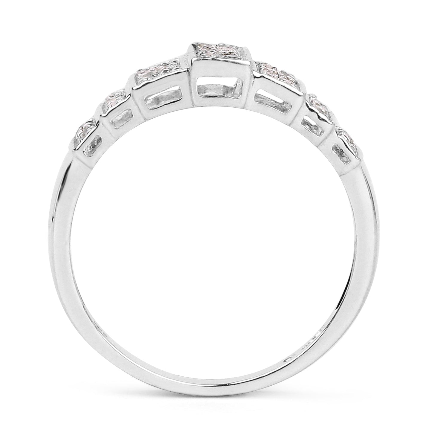 14K White Gold Plated 0.26 Carat Genuine White Diamond .925 Sterling Silver Ring Bids.com