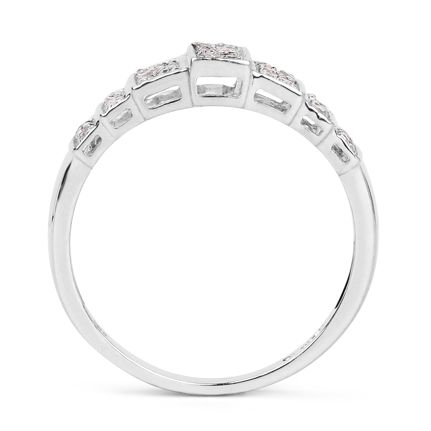 14K White Gold Plated 0.26 Carat Genuine White Diamond .925 Sterling Silver Ring Bids.com