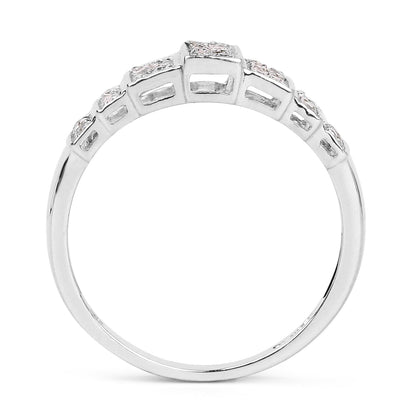 14K White Gold Plated 0.26 Carat Genuine White Diamond .925 Sterling Silver Ring Bids.com